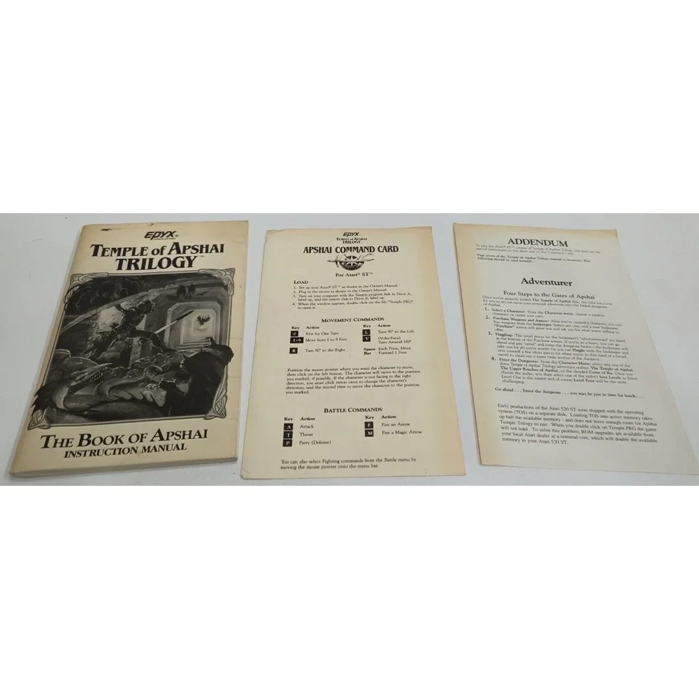 Epyx original instruction